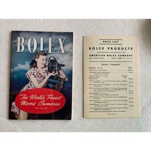 Bolex Movie Cameras & Projectors 1946 Catalog with Price List